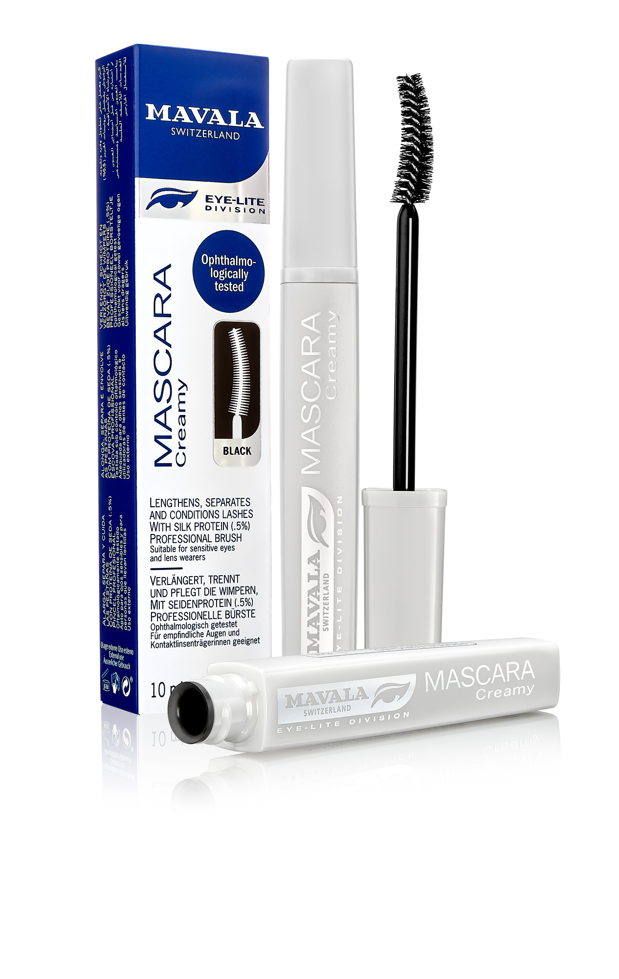 Creamy Mascara  - Noir (schwarz) -  Verlängert, trennt und pflegt die Wimpern mit 5 % Seidenprotein